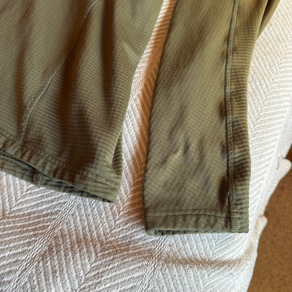 First Lite Klamath Quarter Zip Hoody Mens Large Green Grid Fleece Hunting - Picture 2 of 12